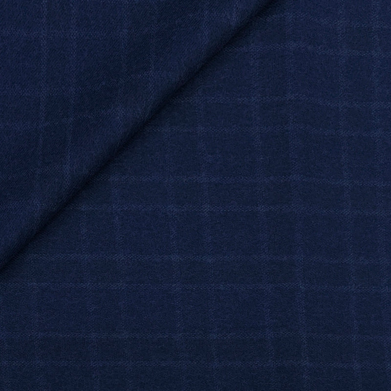 Tweed Blazer Fabric OCM Wool Blended Check Colour Classic Blue