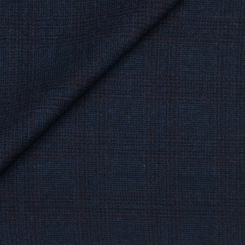 Tweed Blazer Fabric OCM Wool Blended Broad Check Colour Wine N Greenish Blue