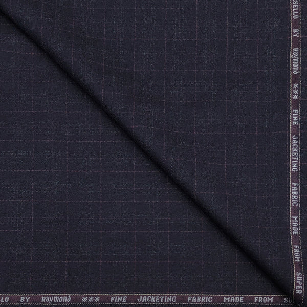 Tweed BlazerFabric Raymond Super 100s Count 100%Wool Check Colour Wine