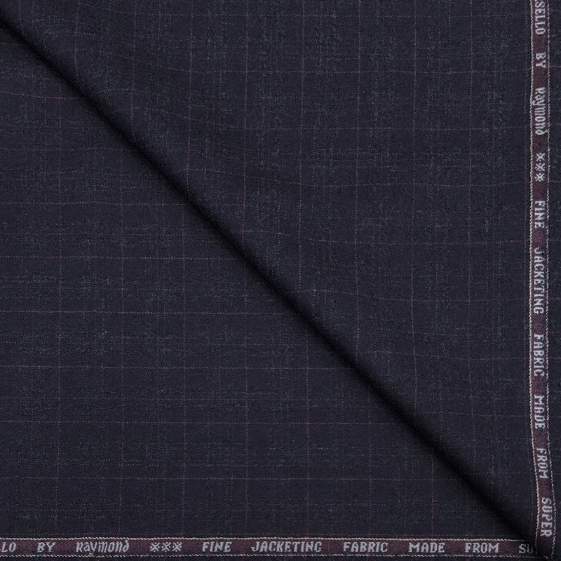 Tweed BlazerFabric Raymond Super 100s Count 100%Wool Check Colour Wine