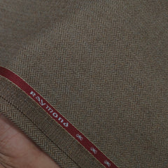 Tweed Blazer Fabric Raymond Wool Blended Herrinbone Colour Wood Brown