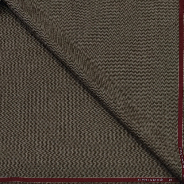 Tweed Blazer Fabric Raymond Wool Blended Herrinbone Colour Wood Brown