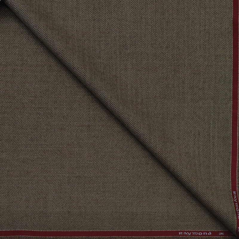 Tweed Blazer Fabric Raymond Wool Blended Herrinbone Colour Wood Brown