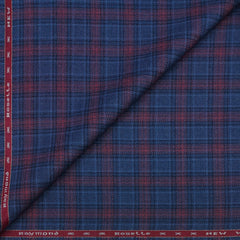 Tweed Blazer Fabric Raymond Wool Blended Check Colour Sea Blue