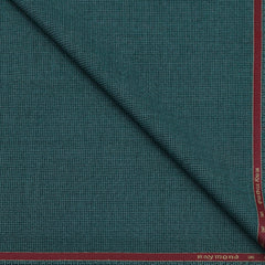 Tweed Blazer Fabric Raymond Wool Blended Pin Check Colour Viridian Green