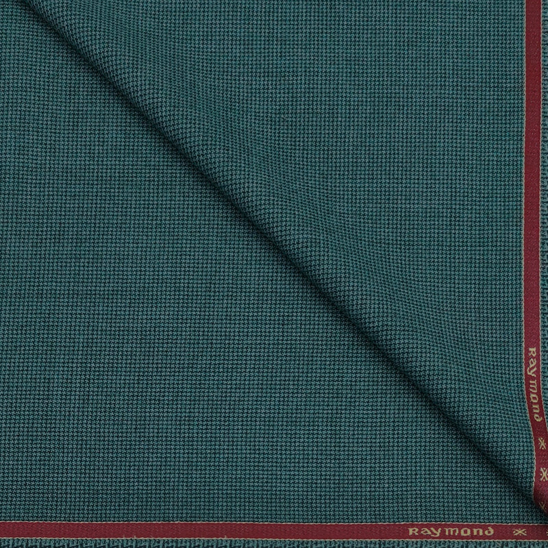 Tweed Blazer Fabric Raymond Wool Blended Pin Check Colour Viridian Green