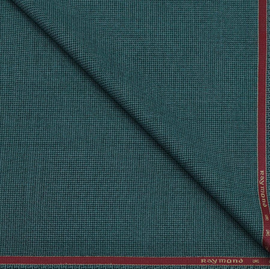 Tweed Blazer Fabric Raymond Wool Blended Pin Check Colour Viridian Green