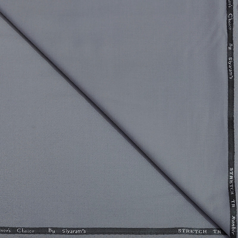 Suit Fabric Siyaram TR Stretchable Plain Color Lavender Silver