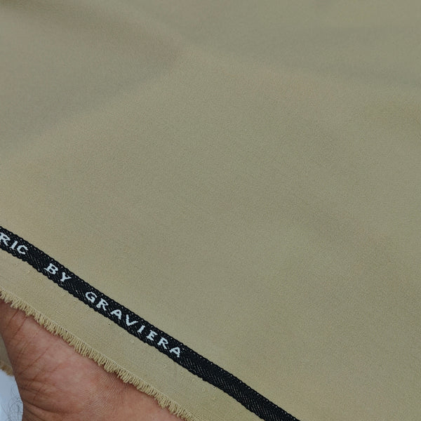 Suit Fabric Graviera 4Way Stretchable Plain Color Brown