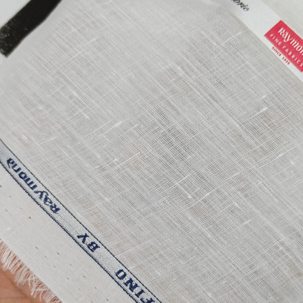 Raymond Portofino Pure Linen 130 Lea Premium White Shirt Fabric