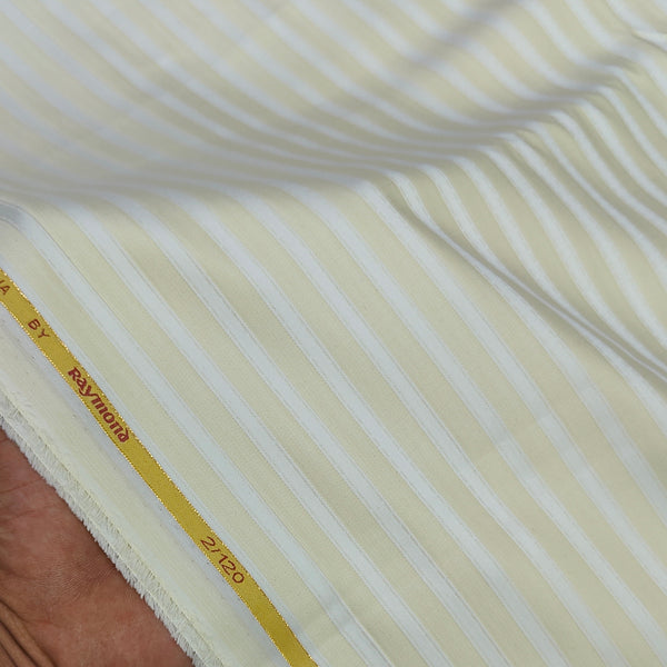 Shirt Fabric Raymond Regio Italia 2/120s Super Fine Giza Cotton Creaseless Lining Colour Yellow Cream