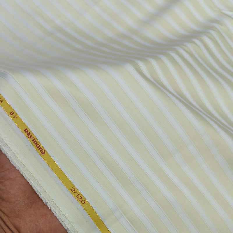 Shirt Fabric Raymond Regio Italia 2/120s Super Fine Giza Cotton Creaseless Lining Colour Yellow Cream