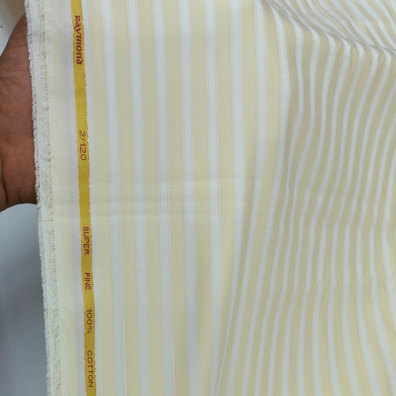 Shirt Fabric Raymond Regio Italia 2/120s Super Fine Giza Cotton Creaseless Lining Colour Yellow Cream