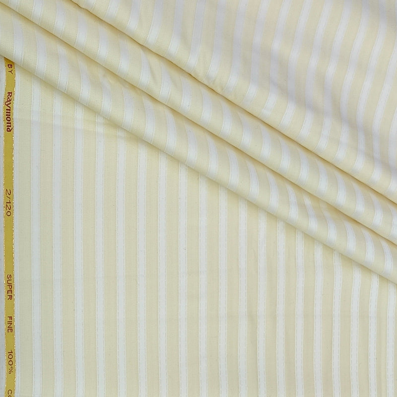 Shirt Fabric Raymond Regio Italia 2/120s Super Fine Giza Cotton Creaseless Lining Colour Yellow Cream