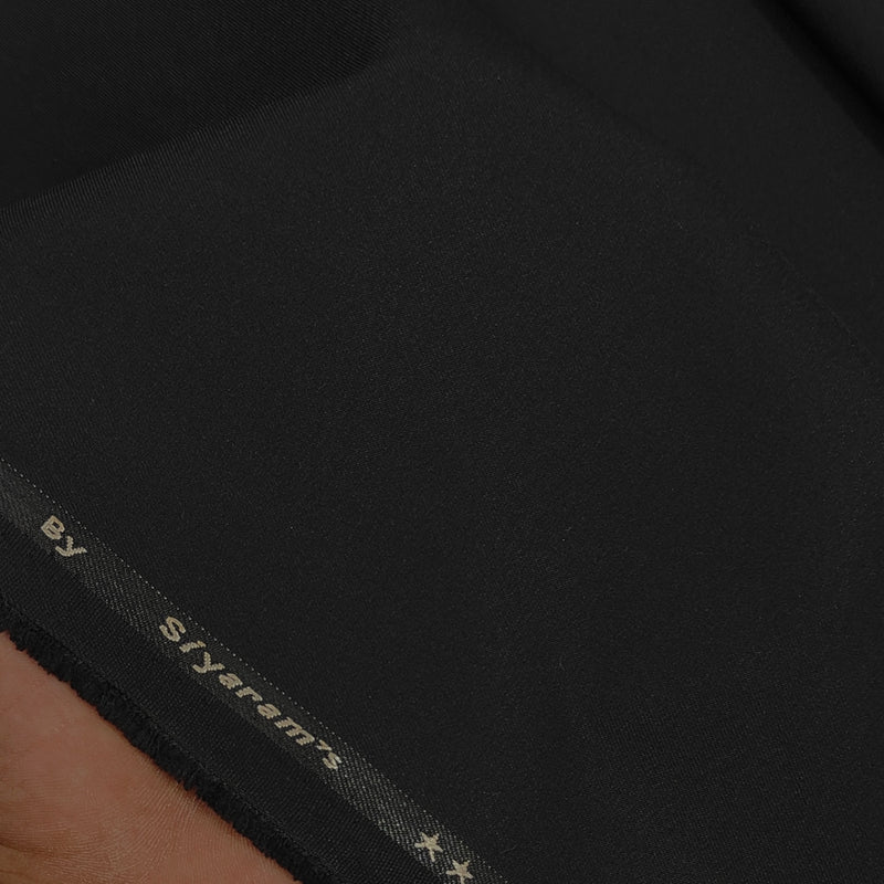 Suit Fabric Siyaram PV Plain Stretchable Color Black