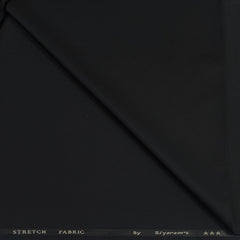 Suit Fabric Siyaram PV Plain Stretchable Color Black