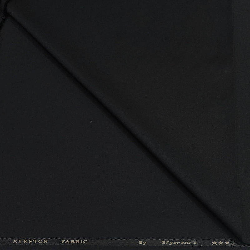 Suit Fabric Siyaram PV Plain Stretchable Color Black