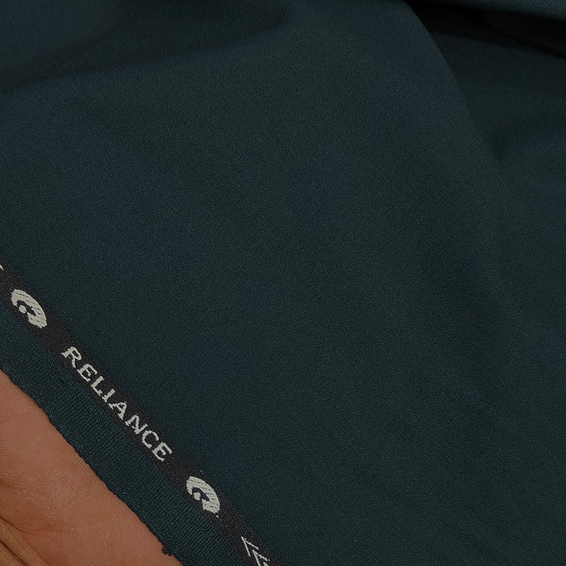Pant Shirt Combo Vimal 4Way Stretchable Forest Green Trouser With White Plain Giza Cotton Shirt Fabric