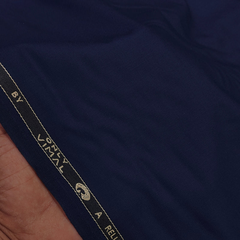 Pant Shirt Combo Vimal Dark Blue TR Trouser With Blue Plain Giza Cotton Shirt Fabric