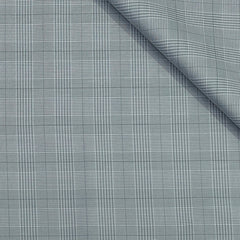 Trouser Fabric Reid & Taylor Super Fine Giza Cotton Mild Check Color Grey