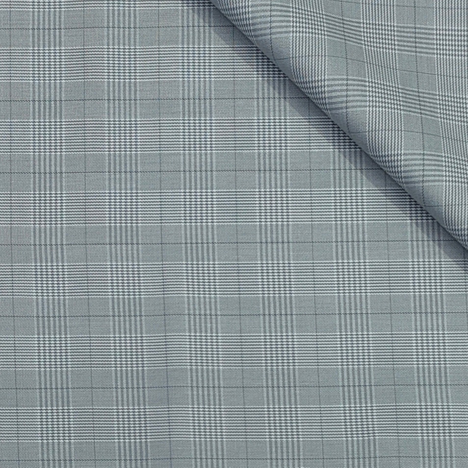 Trouser Fabric Reid & Taylor Super Fine Giza Cotton Mild Check Color Grey