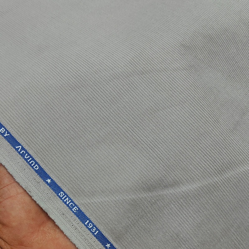Corduroy Arvind Pure Cotton stretchable Trouser Fabric Colour Dusty Grey