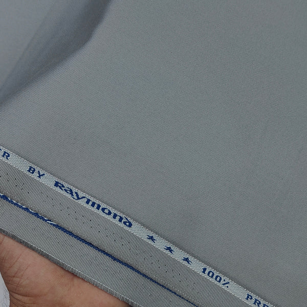 Trouser Fabric Raymond Pure Cotton Plain Color Zinc Silver