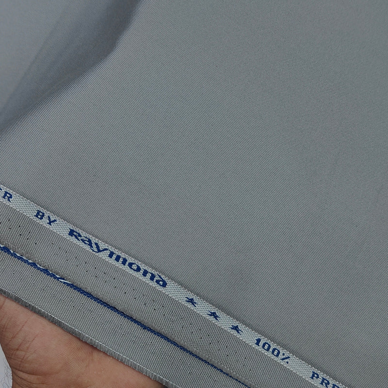 Trouser Fabric Raymond Pure Cotton Plain Color Zinc Silver