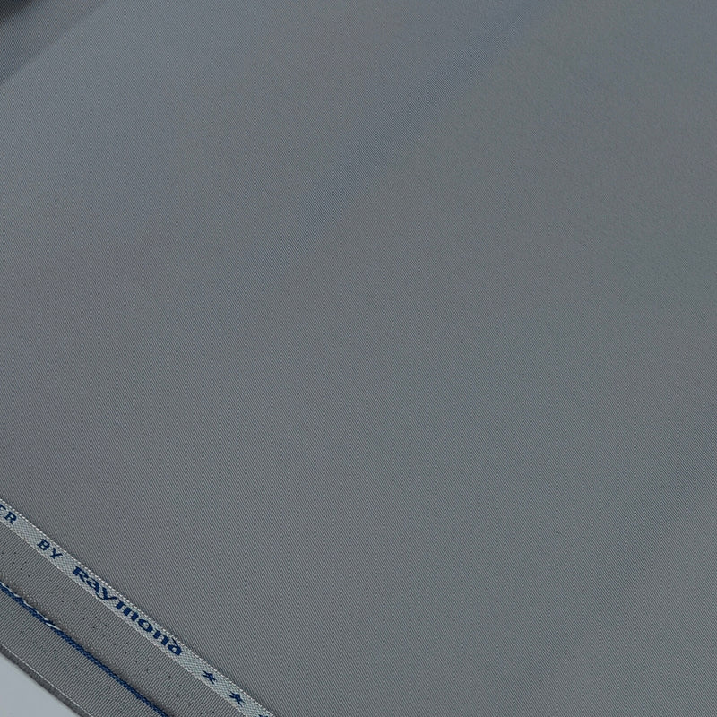 Trouser Fabric Raymond Pure Cotton Plain Color Zinc Silver