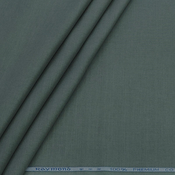 Trouser Fabric Raymond Pure Cotton Linen Look Color Emerald Green