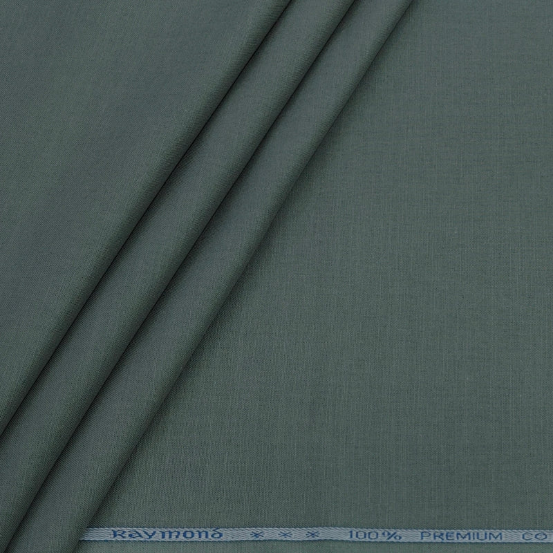 Trouser Fabric Raymond Pure Cotton Linen Look Color Emerald Green