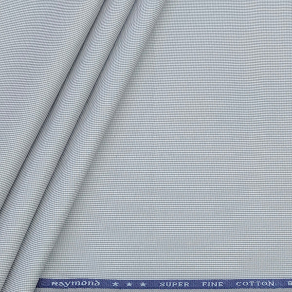 Trouser Fabric Raymond Poly Cotton Stretchable Pin Check Colour Ash Grey