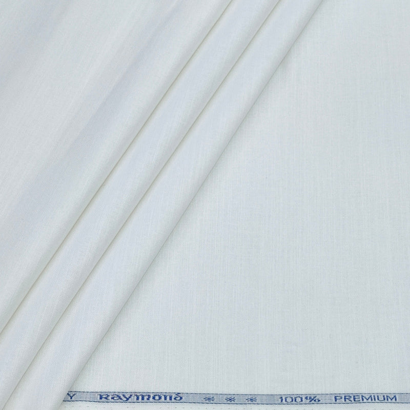 Trouser Fabric Raymond Pure Cotton Linen Look Color White