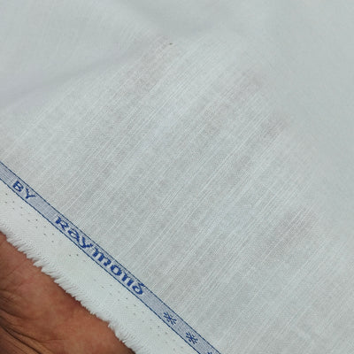 Trouser Fabric Raymond Pure Cotton Linen Look Color White