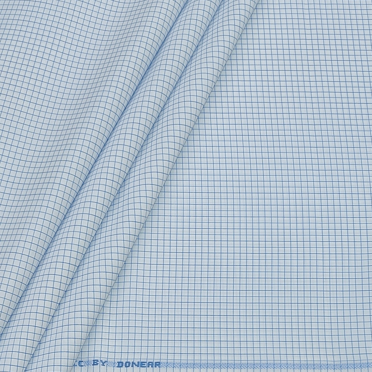 Shirt Fabric Donear Poly Cotton Wrinkle Free Small Check Colour Blue N White