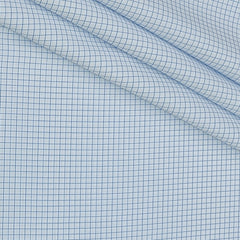 Shirt Fabric Donear Poly Cotton Wrinkle Free Small Check Colour Blue N White