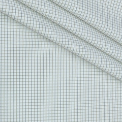 Shirt Fabric Donear Poly Cotton Wrinkle Free Small Check Colour Green N White