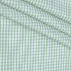 Shirt Fabric Donear Poly Cotton Wrinkle Free Check Colour Light Green
