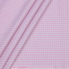 Shirt Fabric Donear Poly Cotton Wrinkle Free Check Colour Blossom Pink