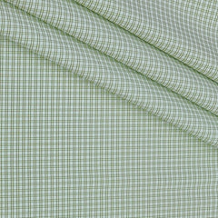 Shirt Fabric Donear Poly Cotton Wrinkle Free Small Check Colour Pale Green