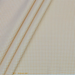 Shirt Fabric Donear Poly Cotton Wrinkle Free Small Check Colour Peach