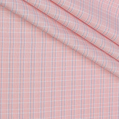 Shirt Fabric Donear Poly Cotton Wrinkle Free Check Colour Salmon Pink