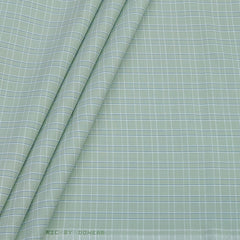 Shirt Fabric Donear Poly Cotton Wrinkle Free Check Colour Mint Green
