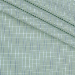 Shirt Fabric Donear Poly Cotton Wrinkle Free Check Colour Mint Green