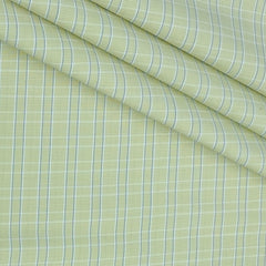 Shirt Fabric Donear Poly Cotton Wrinkle Free Check Colour Lime Green