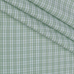 Shirt Fabric Donear Poly Cotton Wrinkle Free Check Colour Pista Green
