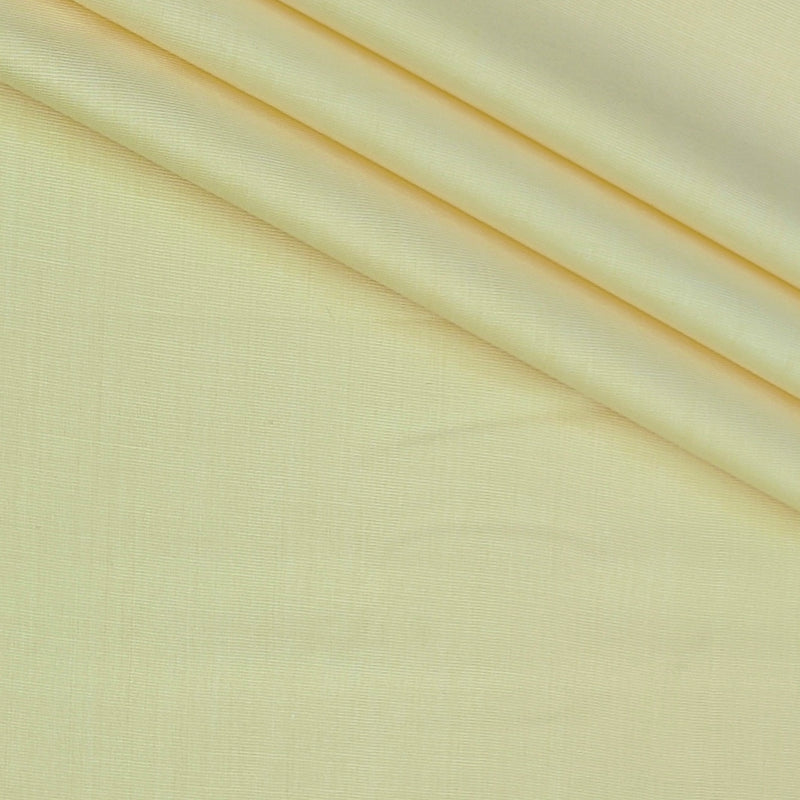 Shirt Fabric ManTire Poly Cotton Wrinkle Free Plain Colour Yellow Cream