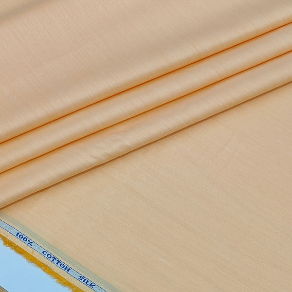 Shirt Fabric ManTire Poly Cotton Silk Wrinkle Free Plain Colour Apricot Orange