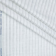 Shirt Fabric ManTire Poly Cotton Wrinkle Free Linen Look Broad Lining Colour White