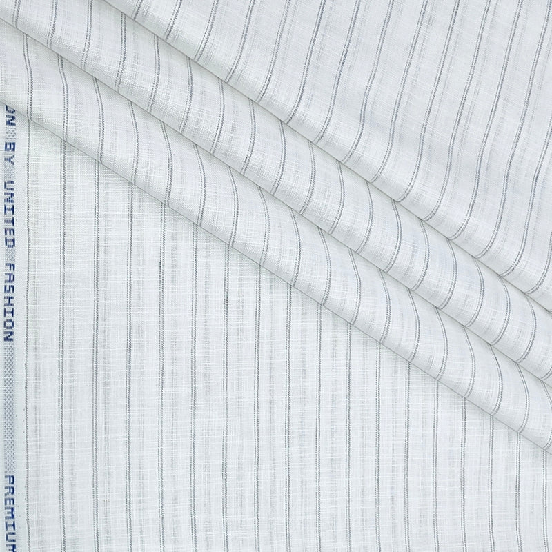 Shirt Fabric ManTire Poly Cotton Wrinkle Free Linen Look Broad Lining Colour White